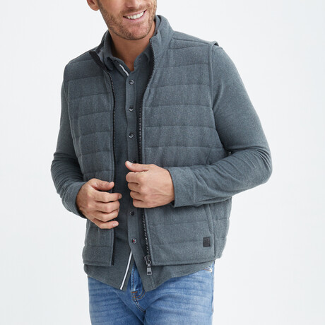 Fleece Puffer Vest // Charcoal (XS)