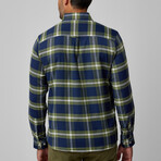 Plaid Drytouch Button-Up Shirt // Olive Green (L)