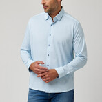 Knot Geo Print Drytouch Button-Up Shirt // Blue (M)