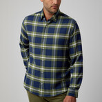 Plaid Drytouch Button-Up Shirt // Olive Green (L)