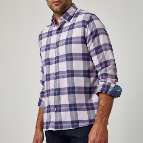 Plaid Drytouch Button-Up Shirt // Lavander (XS)