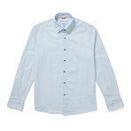 Knot Geo Print Drytouch Button-Up Shirt // Blue (M)