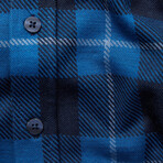 Dip Dyed Jacquard Knit Button-Up Shirt // Navy (M)