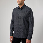 Accent Ditsy Print Button-Up Shirt // Black (M)