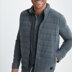 Fleece Puffer Vest // Charcoal (XL)