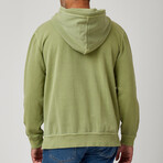 Garment Washed Hoodie // Sage (L)