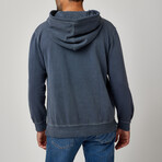 Garment Washed Hoodie // Navy (M)