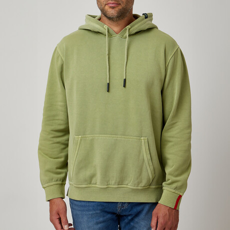 Garment Washed Hoodie // Sage (XS)