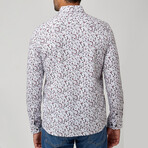 Floral Print Button-Up Shirt // Berry (L)