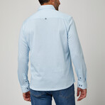 Knot Geo Print Drytouch Button-Up Shirt // Blue (M)