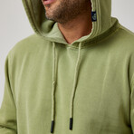 Garment Washed Hoodie // Sage (L)