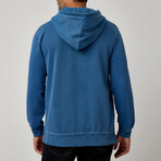 Garment Washed Hoodie // Denim Blue (L)