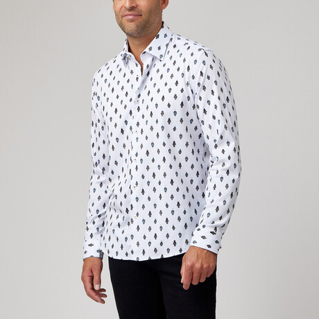 Chandelier Print Button-Up Shirt // White (XS)