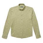 Knit Slub Jersey Button-Up Shirt // Sage (2XL)