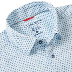 Knot Geo Print Drytouch Button-Up Shirt // Blue (M)