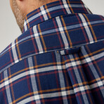 Plaid Drytouch Button-Up Shirt // Navy (2XL)