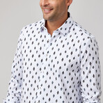 Chandelier Print Button-Up Shirt // White (L)