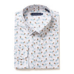 Bicycle Print Button-Up Shirt // White (3XL)