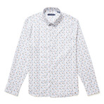 Bicycle Print Button-Up Shirt // White (3XL)