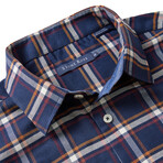 Plaid Drytouch Button-Up Shirt // Navy (2XL)