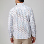 Bicycle Print Button-Up Shirt // White (3XL)