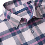 Plaid Drytouch Button-Up Shirt // Lavander (L)