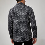 Bicycle Print Button-Up Shirt // Black (3XL)