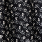 Bicycle Print Button-Up Shirt // Black (3XL)