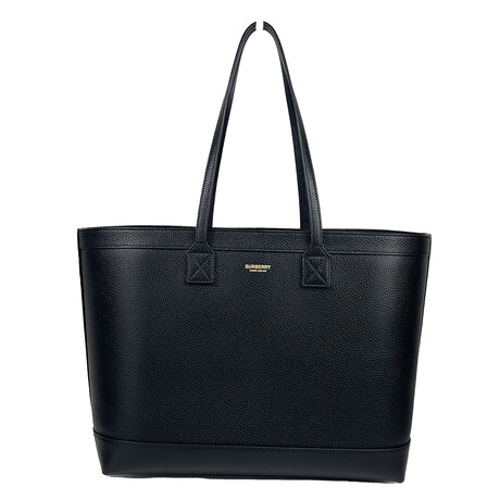 Burberry Pebbled Leather Medium London Tote // Black