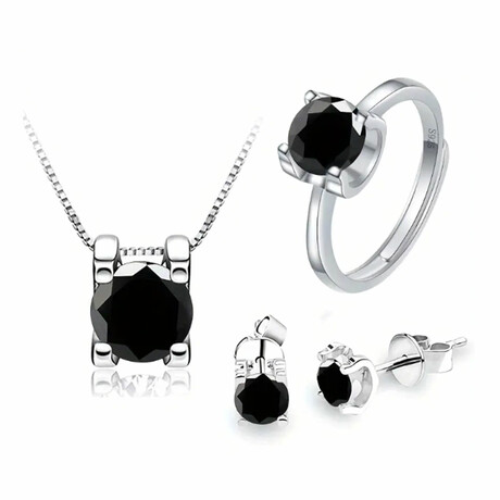 Moissanite Set of 4 // Black