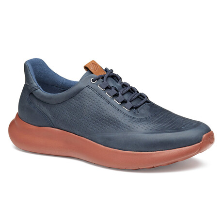 Amherst 2.0 Embossed U-Throat Leather Sneakers // Navy (7)