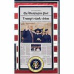Donald Trump Autographed 2025 Inauguration USA Flag Framed w/ Actual Newspaper