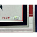 Donald Trump Autographed 2025 Inauguration USA Flag Framed w/ Actual Newspaper