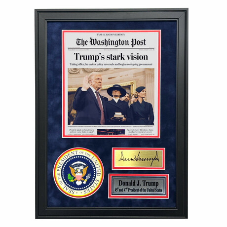 Donald Trump Original 2025 Presidential Inauguration Washington Post Newspaper Framed