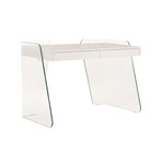Archie Office Desk (White High Gloss)