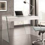 Archie Office Desk (White High Gloss)