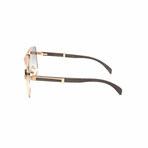 Unisex // Brigade 18KT Rose Gold & Wood Sunglasses // Gradient Grey + White Gold