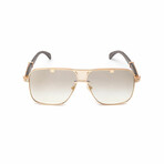 Unisex // Brigade 18KT Rose Gold & Wood Sunglasses // Gradient Grey + White Gold