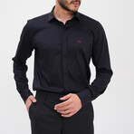 Patterned Button-Up Shirt // Black (2XL)