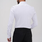 Patterned Button-Up Shirt // White (L)