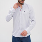 Placket Detail Button-Up Shirt // Light Gray (3XL)