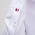 Placket Detail Button-Up Shirt // White (L)