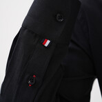 Placket Detail Button-Up Shirt // Black (XL)