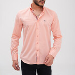 Placket Detail Button-Up Shirt // Light Orange (2XL)