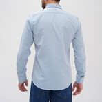 Placket Detail Button-Up Shirt // Slate Blue (L)
