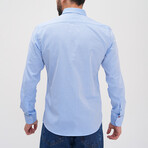 Placket Detail Button-Up Shirt // Light Blue (XL)