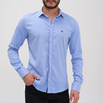 Patterned Button-Up Shirt // Light Blue (2XL)