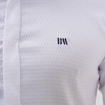 Patterned Button-Up Shirt // White (L)