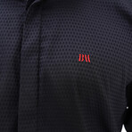 Patterned Button-Up Shirt // Black (2XL)