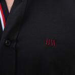 Placket Detail Button-Up Shirt // Black (XL)